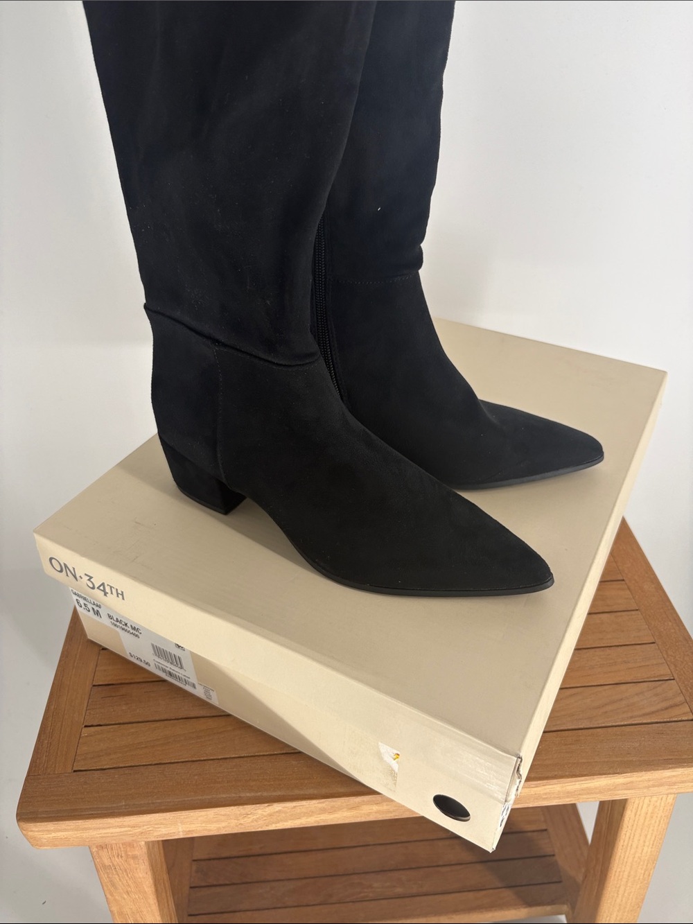 New On 34th GABRIELLAAF Women’s Black Suede Knee-High Boots SIZE 6.5M - Picture 3 of 7